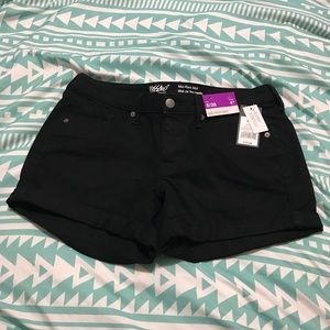 Black jean shorts